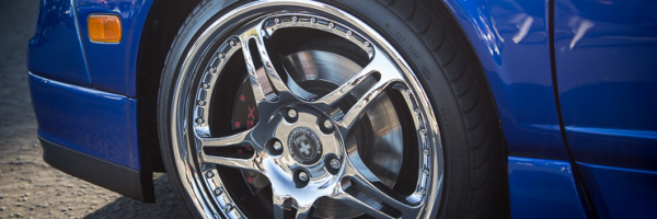 Chrome HRE Wheels on a Honda NSX