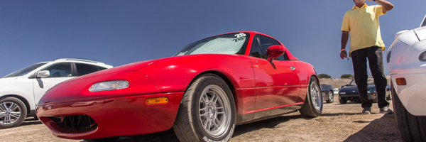 The RallyWays Miata at MRLS 2014 - Hanging out in the dirt.