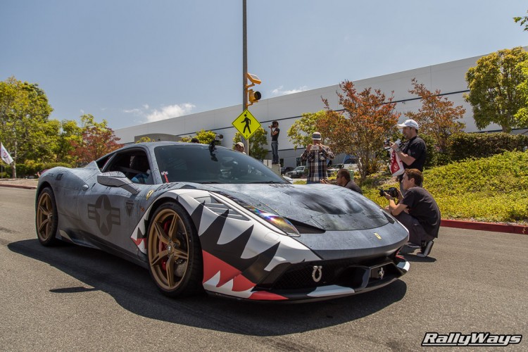 Wrapped Ferrari 458 Speciale Jet Fighter with Gold Wheels